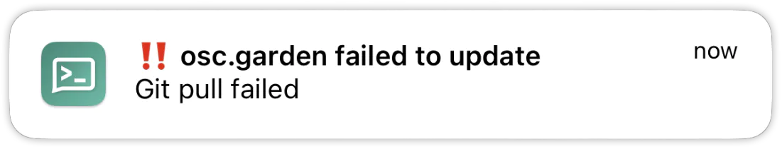 Notificación de error de ntfy