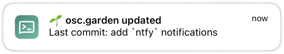 ntfy success notification